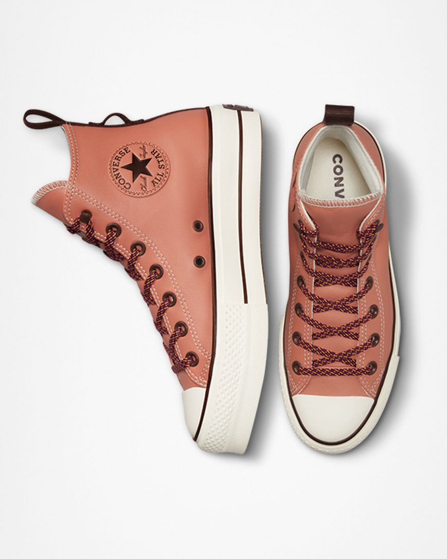 Pantofi Platforma Dama Converse Chuck Taylor All Star Lift Tonal Piele Inalti Cais | RO GLC0D264